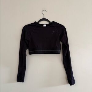 Gymshark Black Long-Sleeve Crop Top